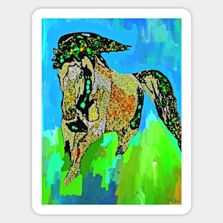 Horse Wild and Pretty Mosaic Abstract Sticker